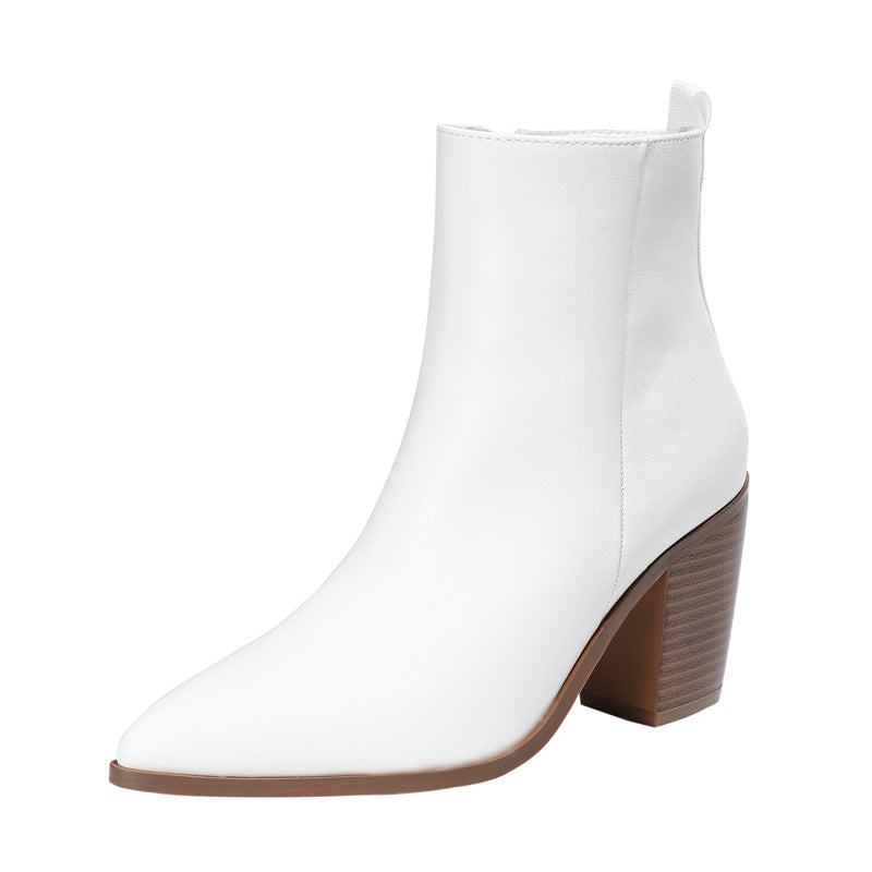 Bottines à Talon Chunky avec Fermeture Éclair