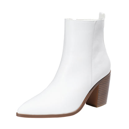 Bottines à Talon Chunky avec Fermeture Éclair