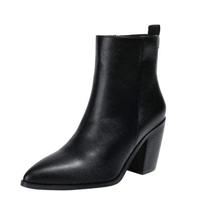 Bottines à Talon Chunky avec Fermeture Éclair